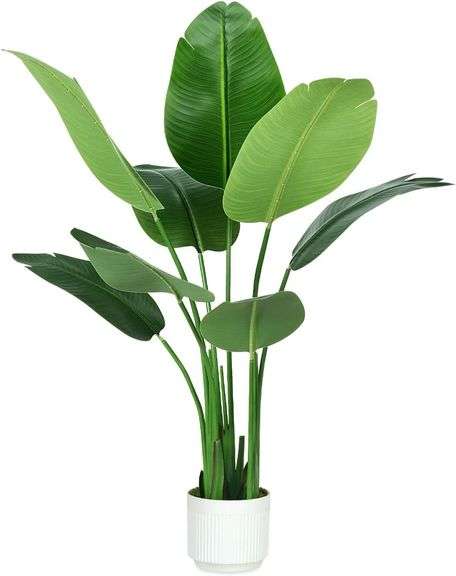 Bird of Paradise Plant Artificial 4ft,Faux Plants Indoor Tall with 8 Trunks - The Perfect Indoor Silk Floor Plant for Home Decor in Living Room, Office, and Bedroom (4FT Bird of Paradise) image