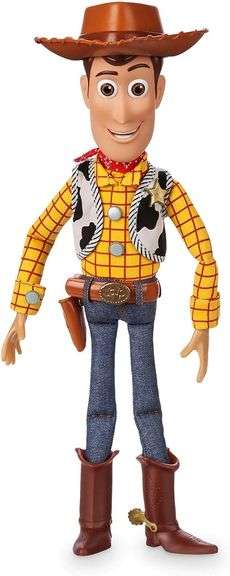 Disney Store Official Sheriff Woody Talking Action Figure from Toy Story, Features Sounds and Phrases from The Movies, Interacts with Other Figures and Toys image