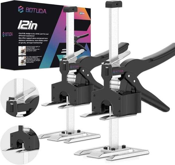 2025 New Labor Saving Handle 2Pack  12 in Hand Lifting Jack Tool, Multifunctional Furniture Lifter Tool, cabinets Door Paneland Windows Lifting Jack  Raised by 6.7 inches, Bearing 360LBS image