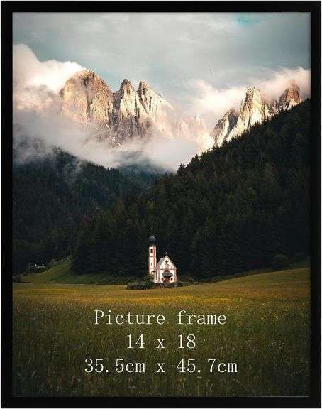 Giftgarden 14x18 Picture Frame Black, 14 by 18 Thin Poster Photo Frame for Wall Display, Single image