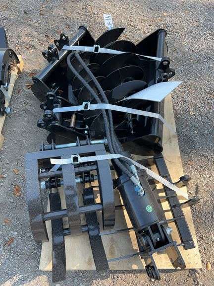 2025 AGT 12EX-ATA - Complete 9-Piece Mini Excavator Attachment Set w/ Buckets, Grapple & Augers image