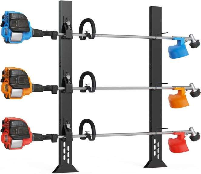 Weed Eater Racks for Open Trailer - Trimmer Rack Weedeater Rack for Trailer Landscape Truck Holder Lawn Equipment Accessories w/Lock image