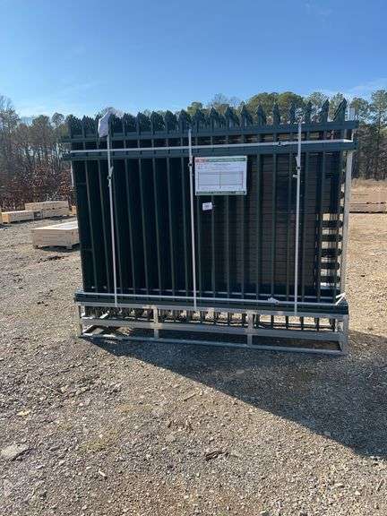 KJ K0608 6ft x 8ft Metal Fence Panel Set - Qty 22 Panels + Posts, Green image