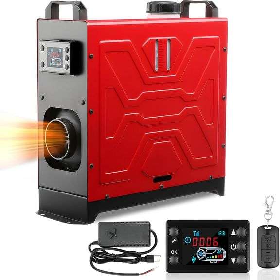 Diesel Heater, 12V/24V/110V 8KW Parking Heater with Remote Control and LCD Display, 2 Ways Control Fast Heating with Muffle Silencer for Campers RV Truck Boat Bus Car Trailer Garage image