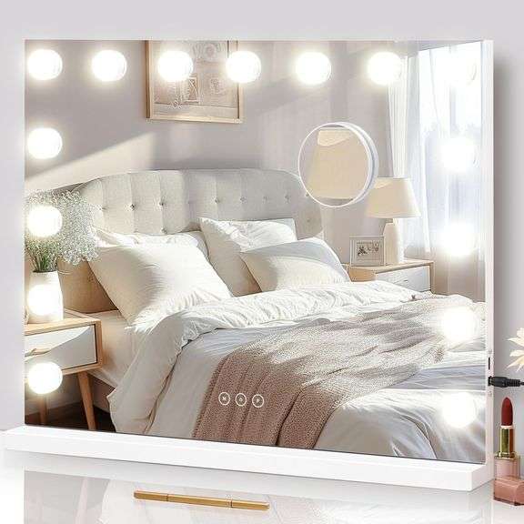 NUSVAN Vanity Mirror, 15 LEDs, 3 Modes, 24x18 In image