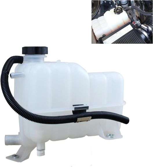 15203949 603-102 Engine Coolant Reservoir Tank Replacement w/Cap & Sensor, Compatible with 1999-2009 Cadillac Escalade | Chevrolet Avalanche Silverado Suburban Tahoe | GMC Sierra Yukon XL | Hummer H2 image