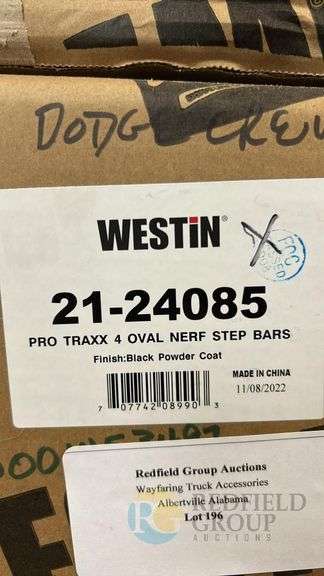 Westin Pro Traxx 4 Oval Nerf Step Bars, Model 21-24085, Black Powder Coat image
