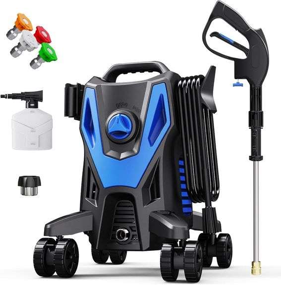 Pressure Washer -4800PSI with Anti-Tipping, 35FT Power Cord,Power Washer for Cars Fences Driveways Patios Home image