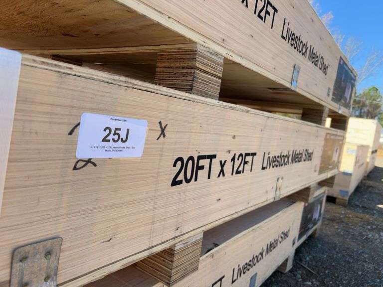 KJ K1912 20ft x 12ft Livestock Metal Shed - Skid Mount, Pull Eyelets image