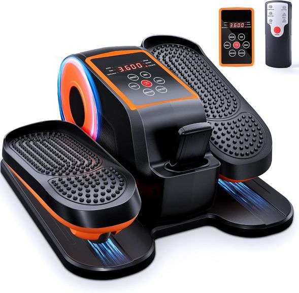 Under Desk Elliptical Exercise Machine, Ellipse Leg Exerciser as Seen on TV with Remote, 15 Adjustable Speed, Portable Leg Exerciser While Sitting for Seniors, Quiet Elliptical Machine for Home Office image