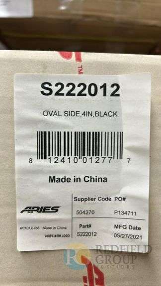 Aries Oval Side Bars 4-inch, Black, Part S222012, Made in China image