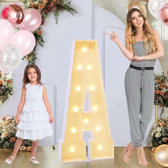 4ft Marquee for Letters A, Marry Me Light up Letters, Large Light up Letters, Multifunctional Large Marquee for Letters 4 Feet Tall for Party Decorations, Letter Balloons (Letters A) image