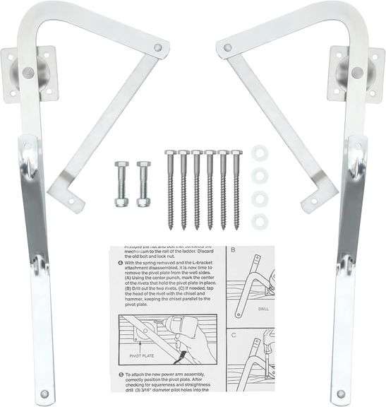 55-2 Attic Ladder Hinge Arms,Compatible with Werner Mk5, WU2210, W2208, W2210, Suitable for Werner Attic Ladders Manufactured After 2010, Heavy Duty Thick Galvanized Material image