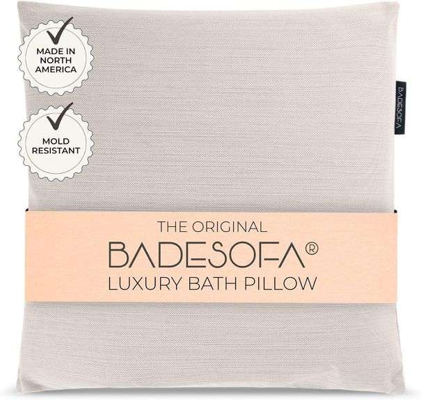 BADESOFA  Luxury Bath Pillow M - Lusciously Soft & Comfortable Tub Pillow for Bathtub - Washable & Quick-Drying Bath Back Pillow - Non-Slip Full Body Tub Pillow - Luxury Spa Cushion in Ivory Pearl image