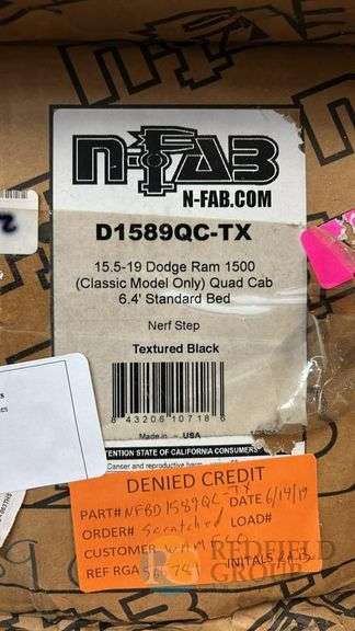N-FAB D1589QC-TX Nerf Step for 2015.5-2019 Dodge Ram 1500 Quad Cab, Textured Black image
