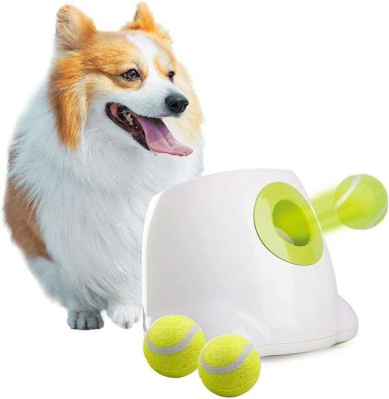 AFP Automatic Ball Launcher for Dogs Interactive Puppy Pet Ball Indoor Thrower Fetch Machine, 3 Balls Included (2 inch) for Small to Medium Dogs image