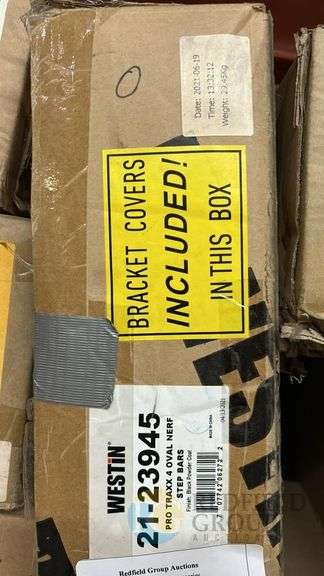Westin Pro Traxx 4 Oval Nerf Step Bars, Model 21-23945, Black Steel image