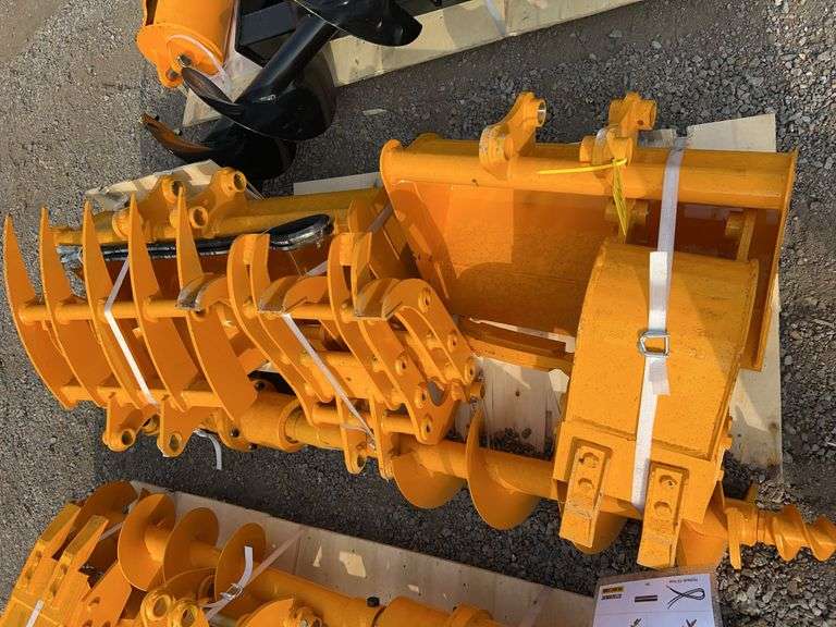 FUTURE 8-Piece CAT 301 Excavator Attachment Package - Buckets, Augers, Rake image