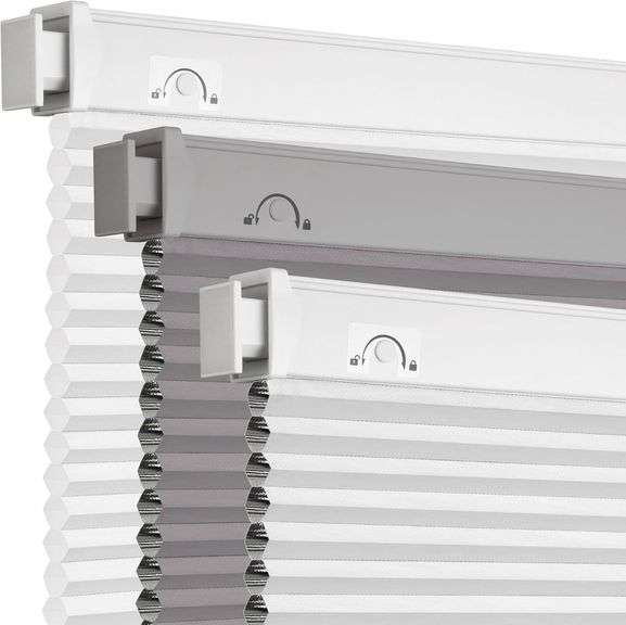 Grandekor No Tools No Drill Cordless Cellular Shades,46" W x 48" H,Blackout Honeycomb Blinds for Indoor Windows,UV Protection Privacy No Drill Blinds for Home,Door,White image