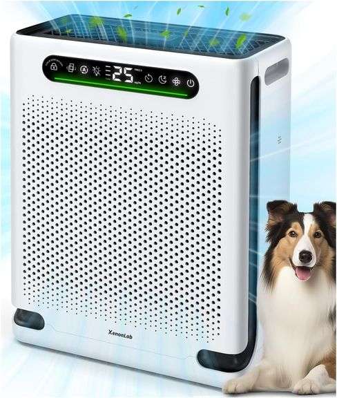 Air Purifiers for Home Large Room Up to 2600 Ft , HEPA Air Purifier with Washable Filter & Air Quality Display, Powerful Turbo Mode Air Cleaner for Pet Hair Odors Smoke Dust image