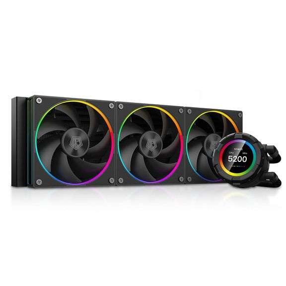 ID-COOLING SL360 CPU Liquid Cooler with Display, Customizable 2.1" LCD Display for Images or Performance Metrics, 360mm AIO Cooler, Three AF127 ARGB Fans, Fits Intel/AMD image