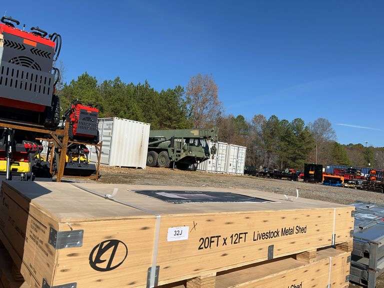 KJ K1912 20ft x 12ft Livestock Metal Shed - Skid Mount, Pull Eyelets image