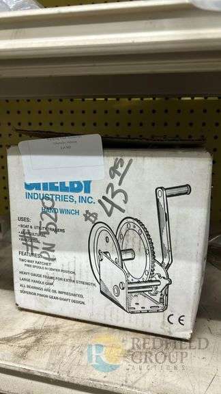 Shelby Industries Hand Winch 5409, 1900 lbs Capacity, Zinc Plated image