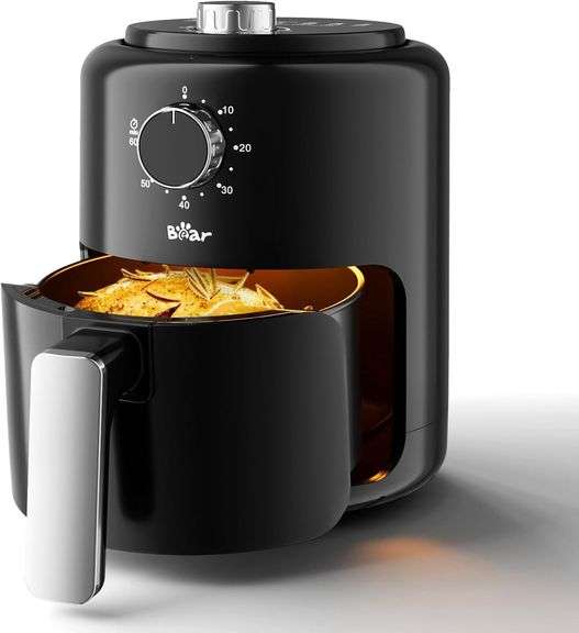 Bear Small Air Fryer 2.1 QT, Mini Airfryer Adjustable Time&Temp Control, Compact Size Space Saving for 1-2 People Quick Healthy Meals Snack in Minutes with Nonstick Basket image
