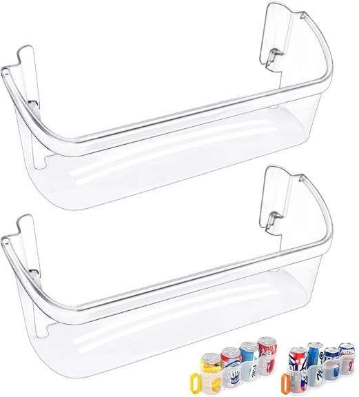 UPGRADED 242126602 Refrigerator Bottom Door Shelf Replacement For Frigidaire Refrigerator Door Shelf-Lower Side Shelf Rack Parts LFSS2612TF0 FFSS2615TS0 FFSS2625TS0 AP6278233 PS12364199-2 PACK image