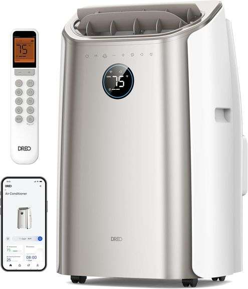 Dreo Portable Air Conditioners, 14000 BTU AC Unit for Bedroom with Drainage-Free Cooling, 3-in-1 with Fan & Dehumidifier, Touch/APP/Voice/Remote, 24h Timer, Smart Floor AC for Room Indoors, AC516S image