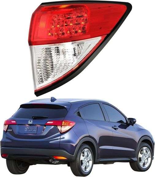 Passenger Side Tail Light Assembly Compatible with 2016 2017 2018 2019 2020 2021 2022 Honda HRV, Right Taillight, Rear Outer Taillamp Replacement 33502T7SA01 33502T7WA31 HO2805109 HO2805119 image