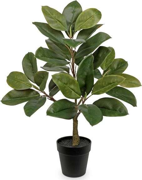 Briful Artificial Magnolia Tree in Black Pot   26.3in Tall Faux Magnolia Greenery Plant Fake Potted Silk Tree for Home Office Room Kitchen Outdoor Porch D cor image