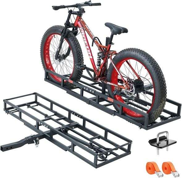 Hitch-Mount Bike Rack for Ebike Heavy-Duty - Comes with Cargo Carrier Fits 2 Electric Fat-Tire Mountain Bicycles Fits 2" Receiver for Car Trailer SUV Truck RV Minivan $268 image
