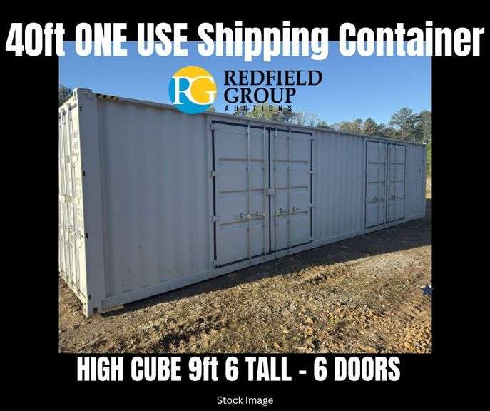 40' High Cube 6 Door Shipping Container - extra wide side doors image