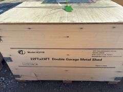 AllMetal 23ft x 22ft Double Garage Metal Shed