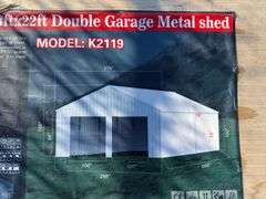 AllMetal 23ft x 22ft Double Garage Metal Shed
