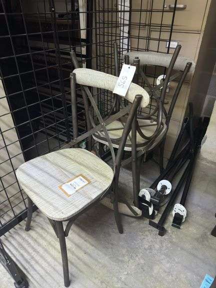 3 Iron and wood X Back Chair-  Grayson