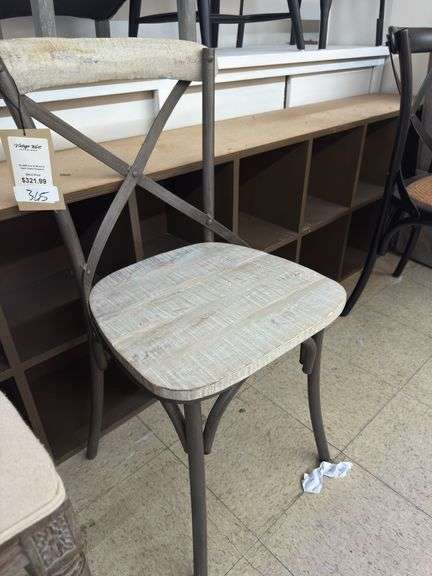 Iron And wood X- back chair Greyson