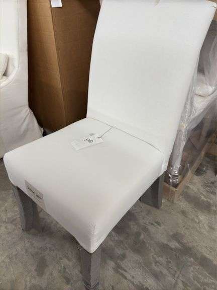 3 white dining chairs