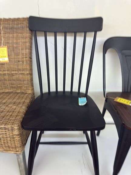 Spindle back side chair black image