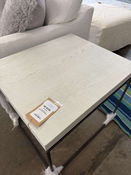 Galen End Table White/Rustic Oak