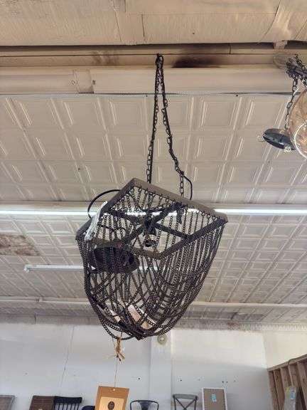 Chain mail chandelier