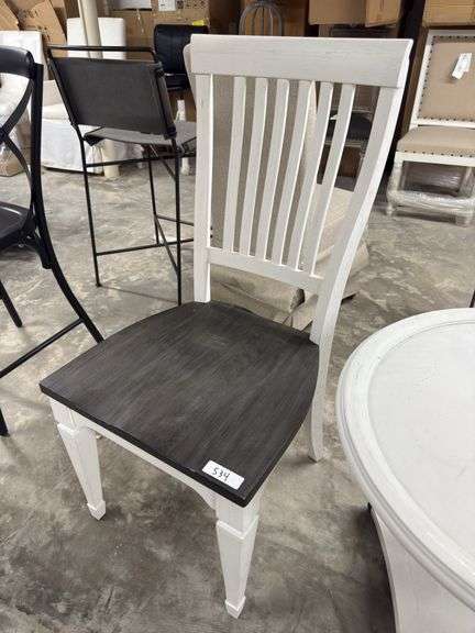 White and gray dining chair image