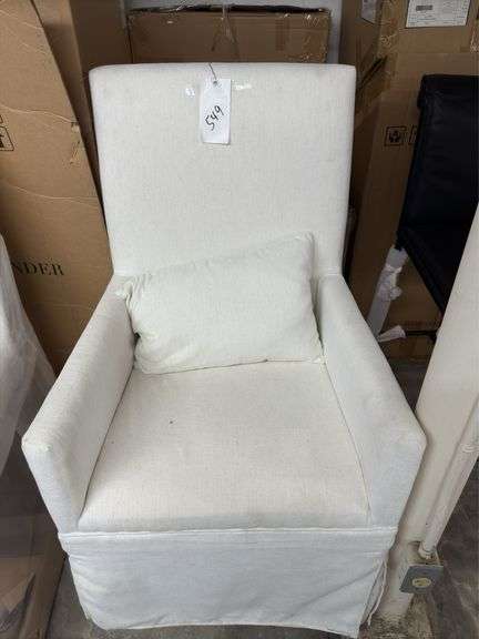 2 white Margaret dining chairs