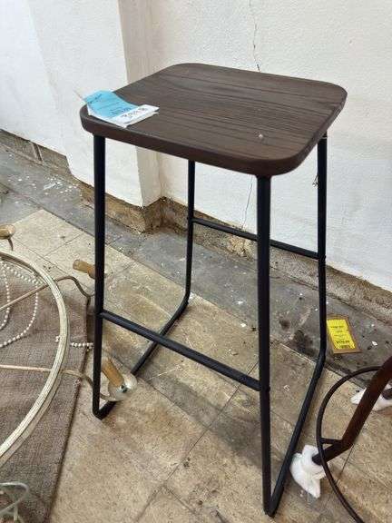 High wood bar stool