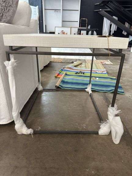 Galen End Table White/Rustic Oak