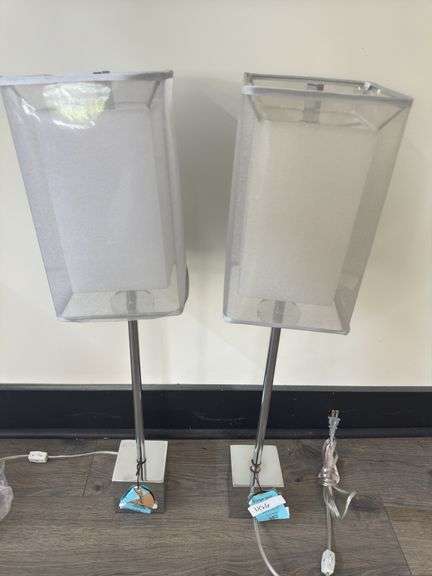 Pair of Glass Bottom Lamps