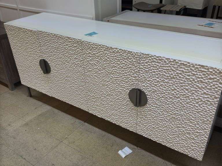 Sandal sideboard r79x20x36 white sandblasted iron image