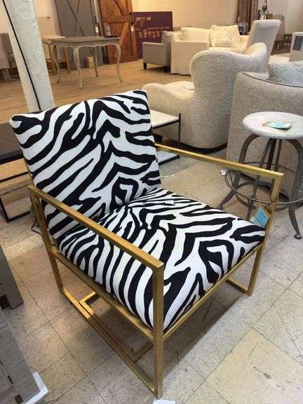 Zebra print arm chair