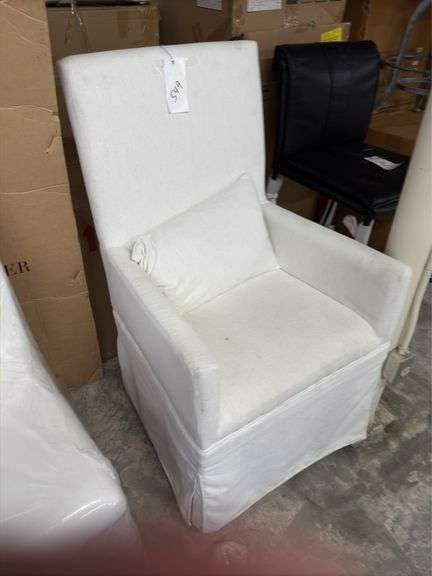 2 white Margaret dining chairs